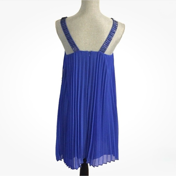 Laundry by Shelli Segal Dazzling Blue Pleated Halter Dress, Size 6 (NWT) - Picture 4 of 6